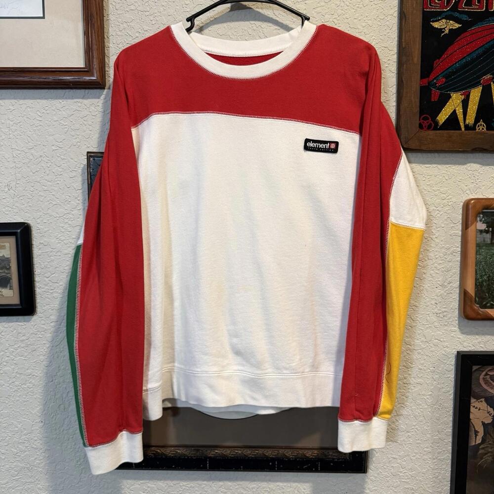 Element Skateboards Tokyo Edition RARE Colorblock Men’s Sweatshirt‎ Size Small